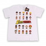 Mini Street Fighter Row Characters T-Shirt White Medium