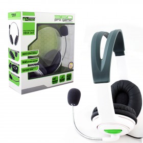 Pro Gamer XBOX 360 Headset with Mic in White Large