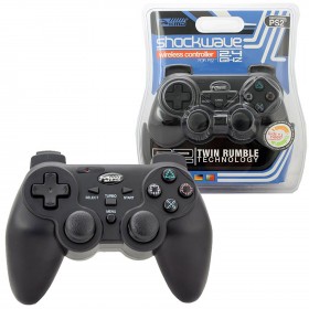 PS2 Wireless Controller Shock-Wave - 2.4GHZ in Black