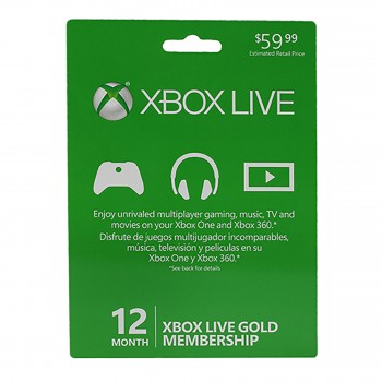 Xbox 360 - Xbox One - Subscription Card - Xbox Live - 12 Month (Microsoft)