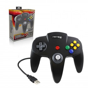 PC - Controller - Wired - N64 Style - USB Controller for PC&Mac - Black (Retrolink)