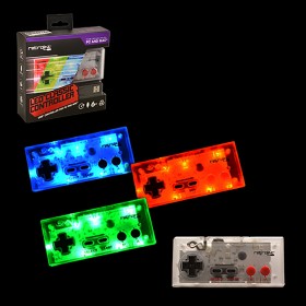 PC - Controller - Wired - NES Style - USB Controller for PC&MAC - Blue/Red/Green LED - On-Off Switch + Dimmer (Retrolink)