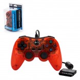 PS2/PS1 - Controller - Wired - New - Similar functions of DualShock 2 - Clear Red (TTX Tech)