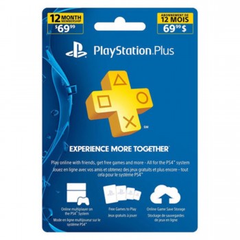 PS4 - PlayStation Plus Subscription Card - PSN Live - 12 Month Membership - PS4/PS3/PSVita Compatible (Sony)