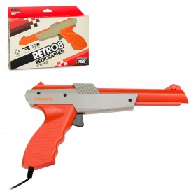 NES - Controller - Wired - 8-Bit - RetroZapper Gun - Grey/Orange (Retro-Bit)