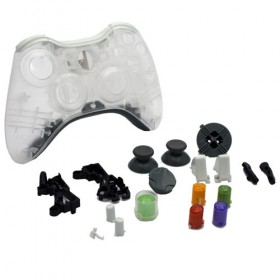 Xbox 360 Clear Controller Shell Housing w/Button Set