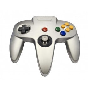 Original Nintendo 64 Controller Silver - N64 Style Controller Metallic Silver
