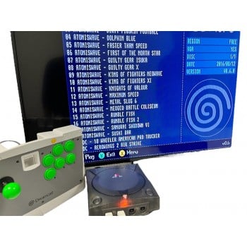 Dreamcast GDEMU Mod + Dreamcast SD Card + DreamPSU w/Complete Collection Lime Green
