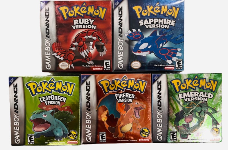 Gameboy Advance Pokemon Games - All Pokemon w/Boxes