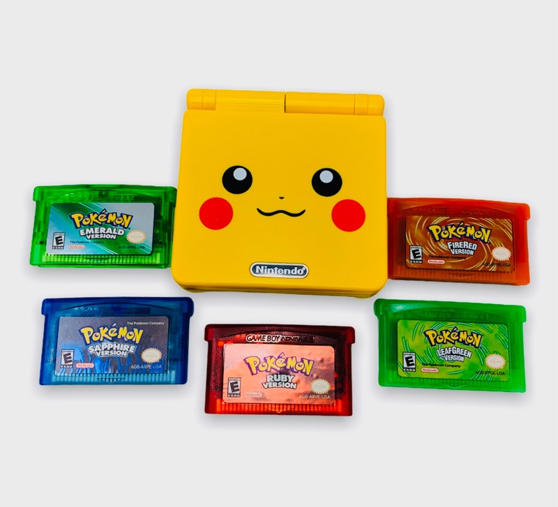 Pikachu Gameboy Advance Sp Bundle W Pokemon Games